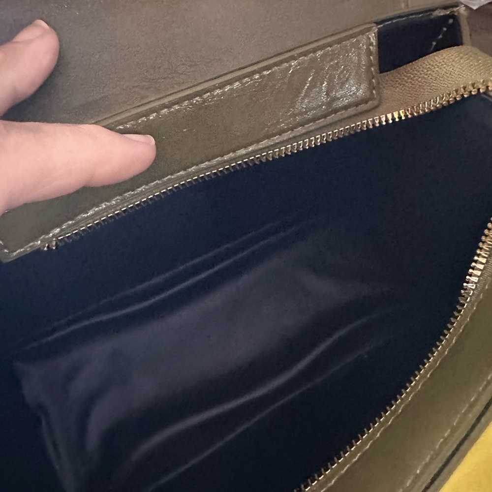 Elegant Army Green Vegan Leather Crossbody - Picture 14 of 16